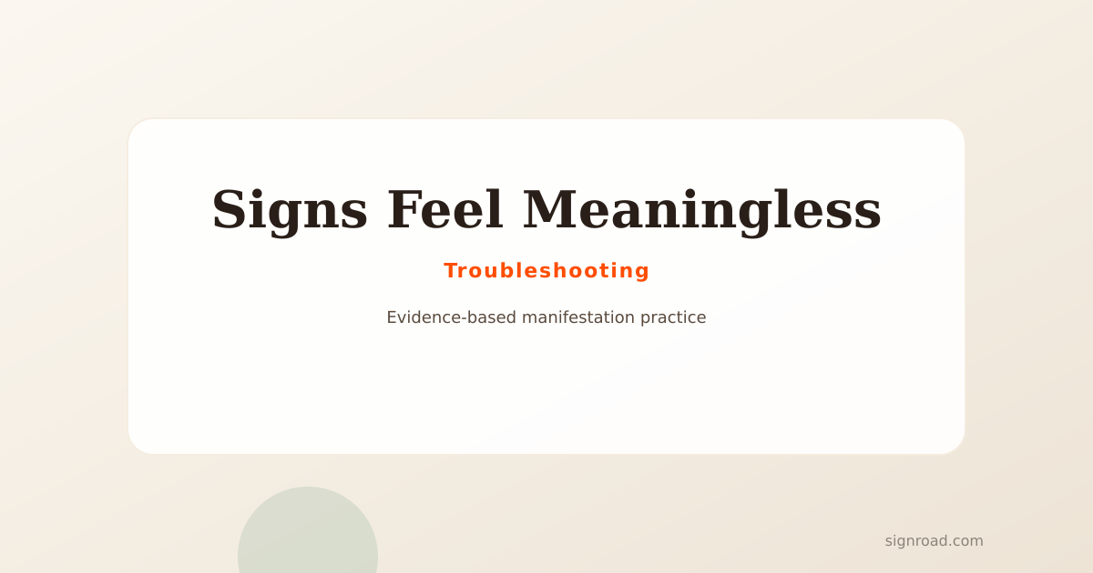 A grounded illustration of overcoming signs feel meaningless in manifestation