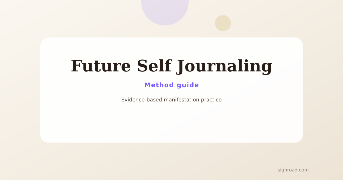 A calm, warm illustration representing the Future Self Journaling practice